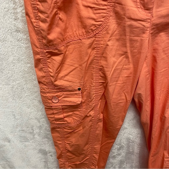 Chicos orange cropped capris summer pull on elastic waist size .5 small coastal - Picture 5 of 10